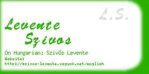 levente szivos business card